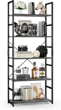 OTK 5 Tier Bookshelf, Tall Bookcase, Office Shelf Storage Organizer, Modern Book Shelf for Living Room, Bedroom, and Home Office, Dark Grey