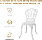 3-Piece Patio Bistro Furniture Set Cast-Aluminum Bistro Table Set for Lawn,Garden,Backyard
