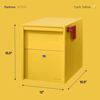 Adoorn Lockable Post Mount Mailboxes for Outside - Large Anti-Theft Locking Mailbox for Packages and Letters - Weatherproof Construction - Durable Steel - 15.5" H x 12" W x 18.5" D - Yellow