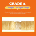 HAIKISS Edible Drying Sausage Casing, HALAL Collagen Sausage Casings for Most Delicious Sausage, Homemade Sausages Ham for Sausage Stuffer,15m/49ft, Diameter 20mm,1 Roll