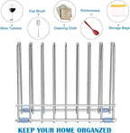 Reusable Storage Bags Rack, Drying Rack for Storage Bags, Stainless Stand for Reusable Freezer Containers & Vacuum Sealer Bags , File Organizer Desktop Storage, Kitchen Storage & Organization (Silver)