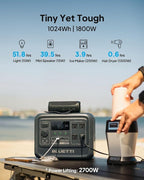 BLUETTI Solar Generator Elite 100 V2 (2025 New) with 2×100W Solar Panels Included, 1024Wh Portable Power Station w/ 2 1800W AC Outlets, 35% Smaller, Ideal for Camping, Emergencies, Backup Power