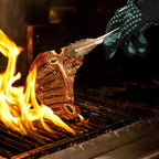 Comsmart BBQ Gloves, 1472 Degree F Heat Resistant Grilling Gloves Silicone Non-Slip Oven Gloves Long Kitchen Gloves for Barbecue, Cooking, Baking, Cutting