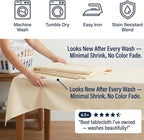 Urban Villa Tablecloth Cotton Tabletop 60x102 (8-10 Seats) Ivory
