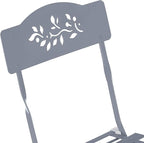 Alpine Corporation Folding Table and Chairs Patio Seating, Gray