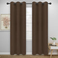 Easy-Going Blackout Curtains for Bedroom, Solid Thermal Insulated Grommet and Noise Reduction Window Drapes, Room Darkening Curtains for Living Room, 2 Panels (42x84 in, Brown)