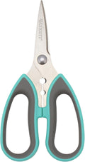 Westcott Titanium-Bonded Soft Handle Kitchen Shears for Herbs, Teal - 6.5-Inch Versatile Kitchen Shears with Precision Cutting Tips and Built-In Herb stripper for Easy Handling and Comfort