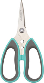 Westcott Titanium-Bonded Soft Handle Kitchen Shears for Herbs, Teal - 6.5-Inch Versatile Kitchen Shears with Precision Cutting Tips and Built-In Herb stripper for Easy Handling and Comfort