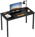 Need Small Computer Desk Writing Desk 39 3/8'' L Study Desk for Small Space Gaming Desk Sturdy and Heavy Duty Home Office Desk for Dormitory/Meeting Room AC3CB(100 * 60) Beside Table,Black/Black