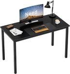 Need Small Computer Desk Writing Desk 39 3/8'' L Study Desk for Small Space Gaming Desk Sturdy and Heavy Duty Home Office Desk for Dormitory/Meeting Room AC3CB(100 * 60) Beside Table,Black/Black