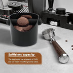 Coffee Knock Box 4 inch Espresso Knock Box with Coffee Tamper Pad Coffee Knock Box Espresso Grounds Espresso Dump Bin for Home/Office (5inch/black)