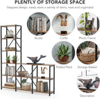 Tribesigns 9 Shelves Bookshelves, Industrial Ladder Corner Etagere Bookcase, Rustic 6-Tier Display Open Shelf Storage Organizer for Living Room