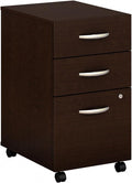Bush Business Furniture Series C 3 Drawer Mobile File Cabinet in Mocha Cherry - Assembled