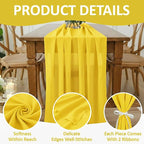 Pack of 25 | Yellow | 14ft Chiffon Table Runner 29x170 Inches Long Romantic Rustic Sheer Gauze Runner for Wedding Bridal Shower Birthday Banquets Engagement Spring Easter Boho Decorations
