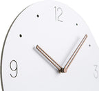 Stephanie Imports Modern Minimalist Wood on White Silent Wall Clock