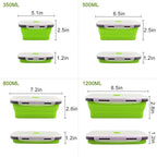 Guyuyii 4 Pack Collapsible Food Storage Containers with Lids | 4 Size Food-Grade Silicone for RV, Camping, Meal Prep, Small Kitchen | Stackable Design, Microwave/Freezer/Dishwasher Safe