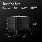 VIVOSUN 3-Layer Worm Compost Bin, 30L Worm Composter, Easy Setup Inclusive Worm Farm Kit for Recycling Food Waste