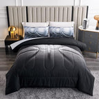 Teen Boy Comforter Set Full,Basketball Bedding Set for Kids Boys Teens,Black and Grey Sports Comforter Full with 2 Pillowcases,Basketball Comforter Full Size for Boys,All Season Use
