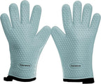 Kitchen perfection XL Silicone Smoker BBQ Gloves -Heat Resistant Oven Mitts | Waterproof, 5-Finger Design For A Better Grip, for Pitmasters, Meat Smoking, Grilling, Cooking, Frying Turkey | Grill Gift