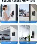 Wall-Mounted Key Lock Box, 12 Digit Combination Lock Box for Keys with Code, Large Capacity & Weatherproof Outdoor Lockbox, Key Safe Storage Lock Box for Home, Office, Garage, Black