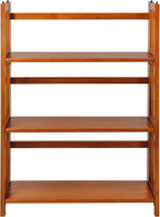 Casual Home 3-Shelf Folding Stackable Bookcase and Casual Home 4-Shelf Corner Folding Bookcase Bundle