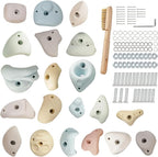 Premium Resin Rock Climbing Holds for All Ages, Large Training Rock Climbing Wall Grips Indoor/Outdoor, Rock-Like Texture Climbing Wall with Mounting Hardware
