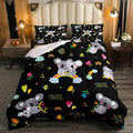 Erosebridal Koala Comforter Set, Kids Rainbow Bedding Set Twin Size Flower Love Heart Duvet Sets for Girls Boys Children Cute Animal Cartoon Down Comforter 2 Pieces with 1 Pillow Case, Black