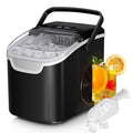 Countertop Ice Maker Machine, 8 Ice Cubes in 6 mins, 26lb/Day Ice with 2 Sizes- Portable Mini, Energy Saving & Basket/Scoop for Home/Party/Travel/Camping/Bar,Black