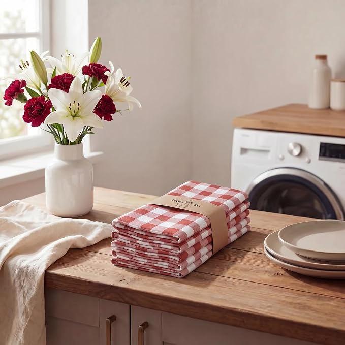 Urban Villa Cloth Napkins Cotton 20x20 (Set of 12) Rust