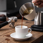 Coffee Measuring Device Espresso Measuring Cup Cup Pouring Cup With Ergonomic Side Handle And Suitable for home operations beverage labs tasting, Satin Finish, 100ML Single Spout