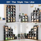 Mavivegue Book Shelf, 18 Cube Storage Organizer, DIY Bookcase, Metal Cube Bookshelf, Cubbies Closet Storage Organizer Shelves for Bedroom,Living Room,Home,Office