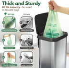 50 Count Compost Bags for Countertop Bin - 13 Gallon Compostable Trash Bags made of Cornstarch - Leakproof & Tear Resistant Biodegradable Trash Bags - OK Compost Home & Seedlings Certified