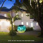 Hanging Solar Lights Outdoor Solar Lanterns Outdoor Decorative Cracked Glass Ball Lights Solar Powered Waterproof LED Globe Lantern for Outdoor Porch Patio Garden Decor Gift Green