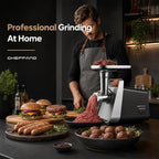 Meat Grinder, 2800W Max Meat Grinder Electric, ETL Approved Heavy Duty Meat Mincer Machine with 2 Blades, 3 Plates, Sausage Stuffer Tubes & Kubbe Kit for Home Kitchen Use