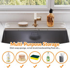 23.6 Inch Stone Faucet Mat for Kitchen Sink Splash Guard, Diatomite Sink Protectors for Kitchen Sinks Behind Faucet, Quick Dry Water Absorbing Stone Tray , Drip Catcher (White, 23.6" x 3.9")