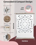 Uniclife Key Holder Wall Mount, Home Key Holder for Wall, Wooden Key Box Wall Mount, Small Wall Cabinet with Key Hooks, Key Hanger, Decorative Hanging Key Rack for Entryway & Office