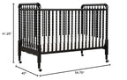 DaVinci Jenny Lind 3-in-1 Convertible Crib in Ebony, Removable Wheels, Greenguard Gold Certified