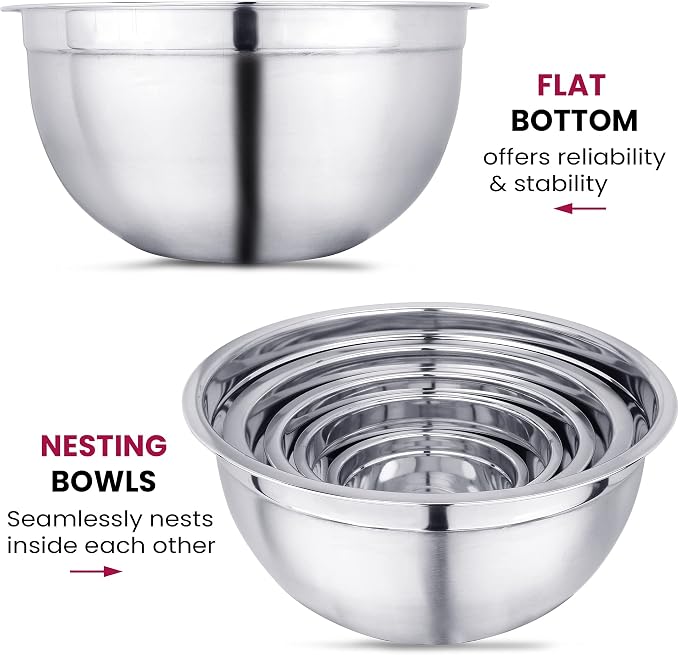 YBM HOME Heavy Duty Professional Stainless Steel Mixing Bowl – Commercial Grade Deep Prep & Serving Bowl for Baking, Cooking, Dough Mixing & Food Prep, Dishwasher Safe, 14.5 Quarts