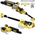 Cordless Pole Saw, 8-INCH 2-IN-1 Chainsaw, Electric Tree Trimmer with 9FT Telescopic Pole, 180°Angle for Tree Branches Pruning & Wood Cutting,Compatible with Makita Battery (no battery)