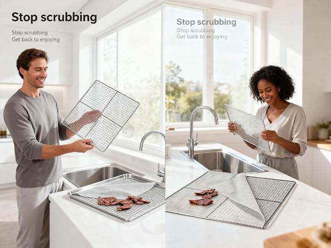 Silicone Dehydrator sheet for Excalibur 6&10-Trays: 15"x15" 10-pk BPA-Free | Non-stick Dehydrator Tray Liners Help Stop Dried Food From Sticking, Lift Food Intact, and Cut Cleanup Time - Dishwasher Safe