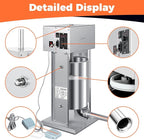 Electric Sausage Stuffer Maker, Vertical Electric Stuffer 11 Adjustable Speed Stainless Steel Commercial Sausage Filler Meat Stuffers with 5 Stuffing Tubes, Home & Commercial (26Lb/12L)