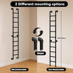 10 Rung Wall Mounted Ladder Heavy Duty 450lbs Capacity, 10FT Steel Pipe Fire Escape Ladder for Egress Window & Basement, Industrial Wall/Floor-Mounted Loft