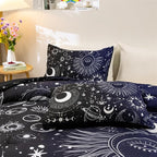 Holawakaka Stars Moon Constellation Print Comforter Set Twin Size Girls Boys Witchy Astrology Zodiac Celestial Bedding Set (Navy Blue,Twin)