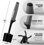 Zulay Kitchen Ground Beef Chopper Tool – 5-Blade Nylon Meat Chopper for Ground Beef, Non-Toxic Food Safe Meat Masher & Breaker, Heat Resistant to 180°C, Dishwasher Safe – Gray