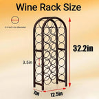 Wine Rack Free Standing Floor 23 Bottle Metal Wine Holder Organizer