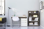 Nexera 211348 Reversible Office Desk Panel, White & Bark Grey
