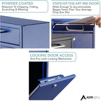 AdirOffice Mailboxes for Outside Wall Mount Large with Key Lock, Metal Locking Mailbox with Post Outdoor, Residential Mail Box Lock and Key, Cash Drop Box for Money, Parcel, Envelopes & Cards Blue