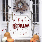 Halloween Redrum Murder Wall Decal Horror Ghost Hand Wall Decals Halloween Blood Splatter Decals Removable Peel and Stick Walls Stickers for Haunted House Party Window Decor