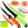 Fishing Knife Set, Fish Cleaning Kit, Filet Knife for Fish, Fish Scale Cleaning Brush, Multi-Functional Scissors, Gloves, Fishbone Tweezers, Storage Bag,Fishing Accessories,Fishing Tool Kit