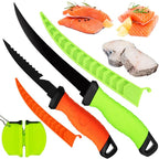 Fishing Knife Set, Fish Cleaning Kit, Filet Knife for Fish, Fish Scale Cleaning Brush, Multi-Functional Scissors, Gloves, Fishbone Tweezers, Storage Bag,Fishing Accessories,Fishing Tool Kit